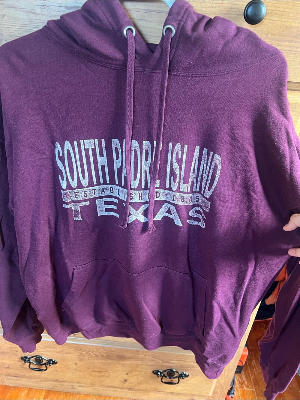 South Padre Island Texas Hoodie - Burgundy